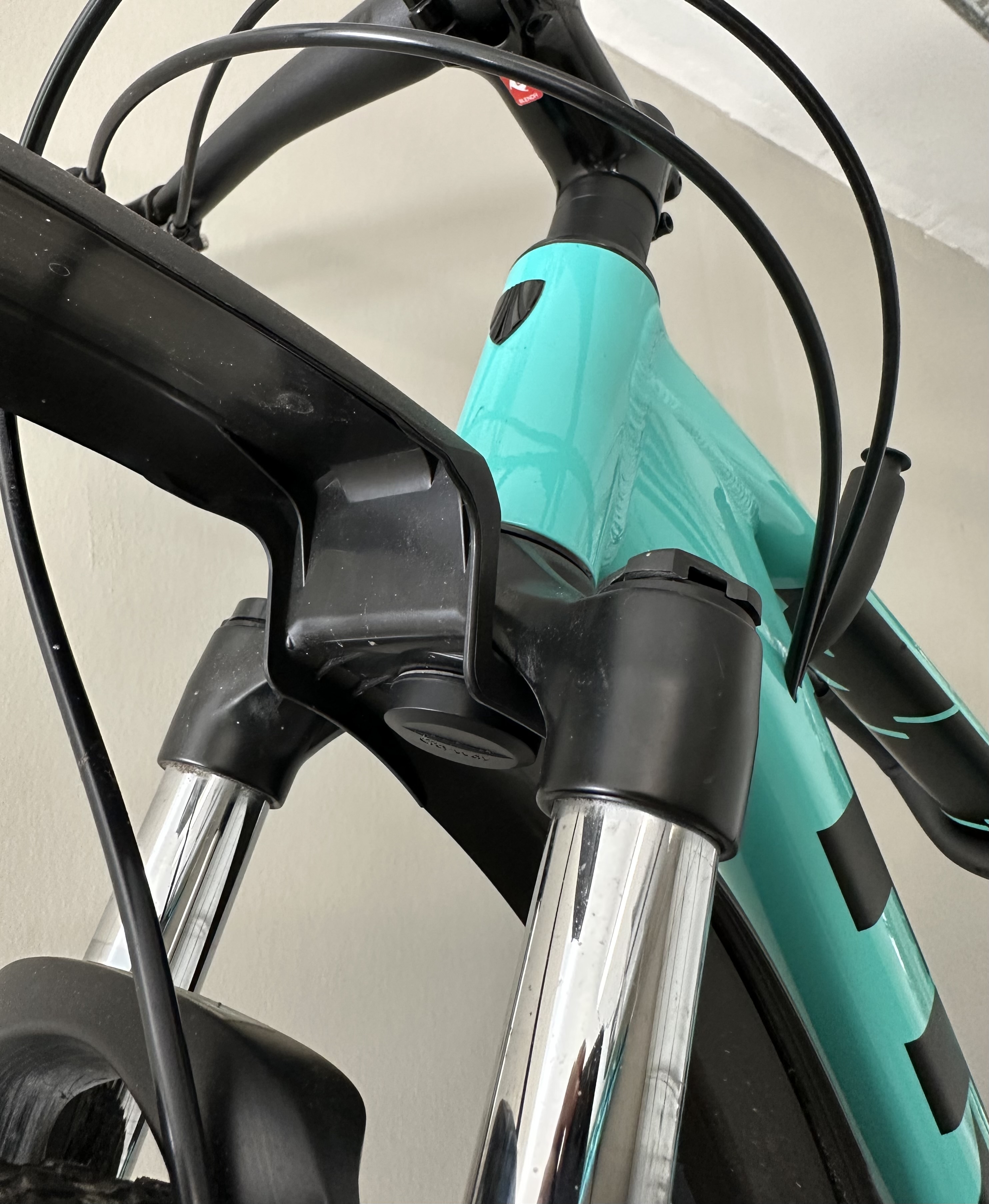 FenderOne guard mounted on fork with sealed compartment closed