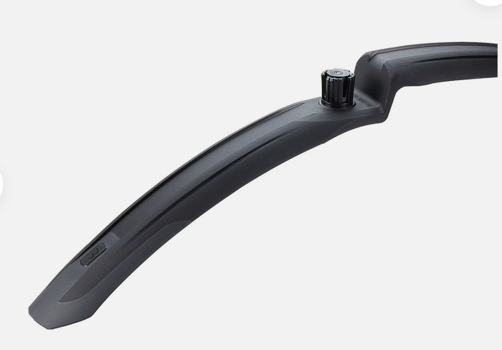 Close-up of FenderOne carbon guard with tool-free adjustment hardware